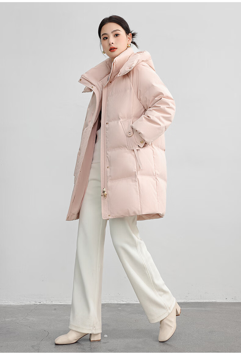 Yalu Long down Jacket for Women, 2026 New Style with Detachable Hood, Windproof, Warm, Fashionable, Thickened Autumn And Winter Coat 13