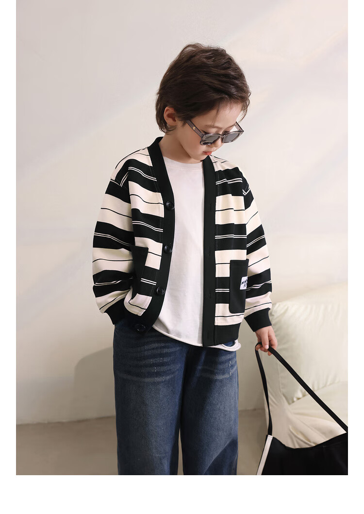 LUSON Chen Da Zhu Boys' Cardigan Jacket, 2025 Spring And Autumn New Style, Children's Casual Long-Sleeve Top, Cool Cardiga 7