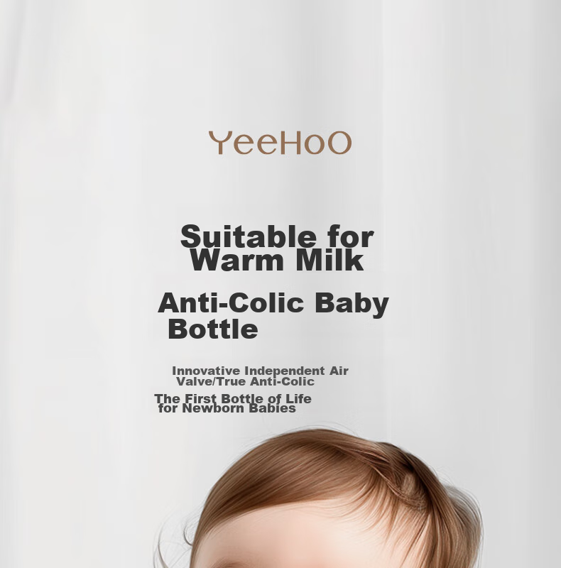 YEEHOO Newborn Anti-Colic Noble Bottle, Baby PPSU Bottle 240ml, Y Size Nipple + Straw Nipple 1