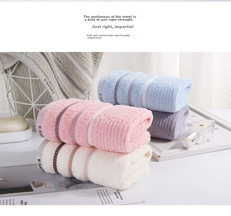 KING SHORE Towel Gift Box, Set of 2, Pure Cotton Satin Face Towels, Group Purchase, 70*34cm, 98g/piece, Includes Carrying Bag 3
