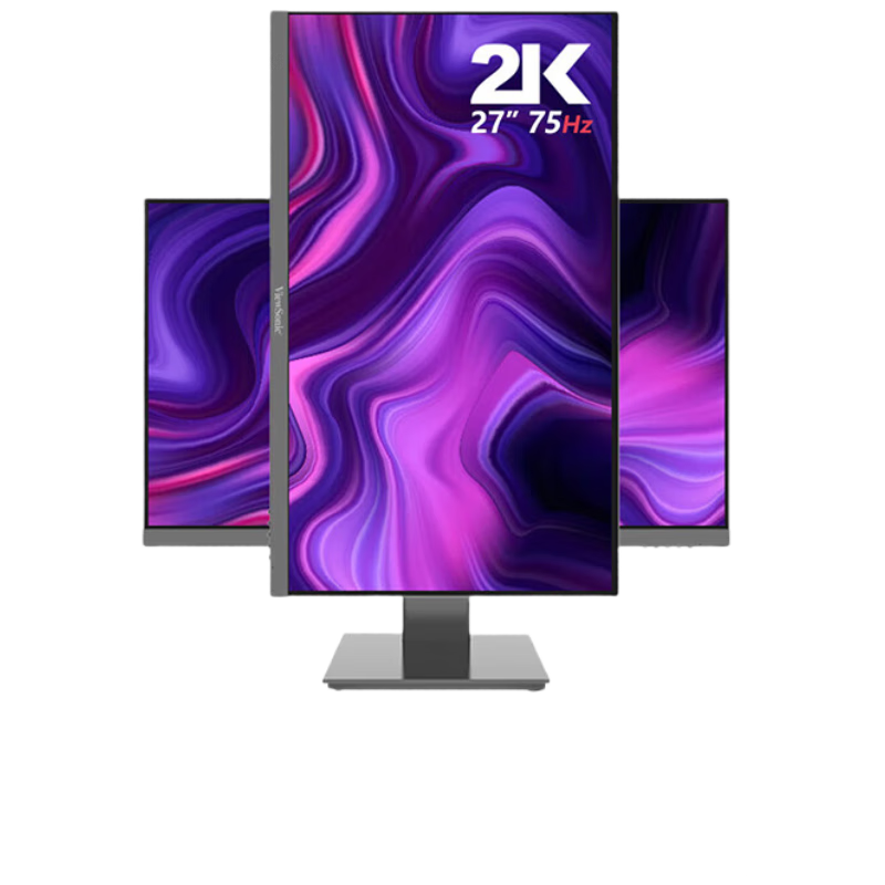ViewSonic 27-Inch 2K High-Definition IPS Wide-Angle 75Hz 8-Bit Blue Light Filter Monitor, Flicker-Free, Rotatable And Height Adjustable, for Home And Office Use, Large Screen VX2762-2K