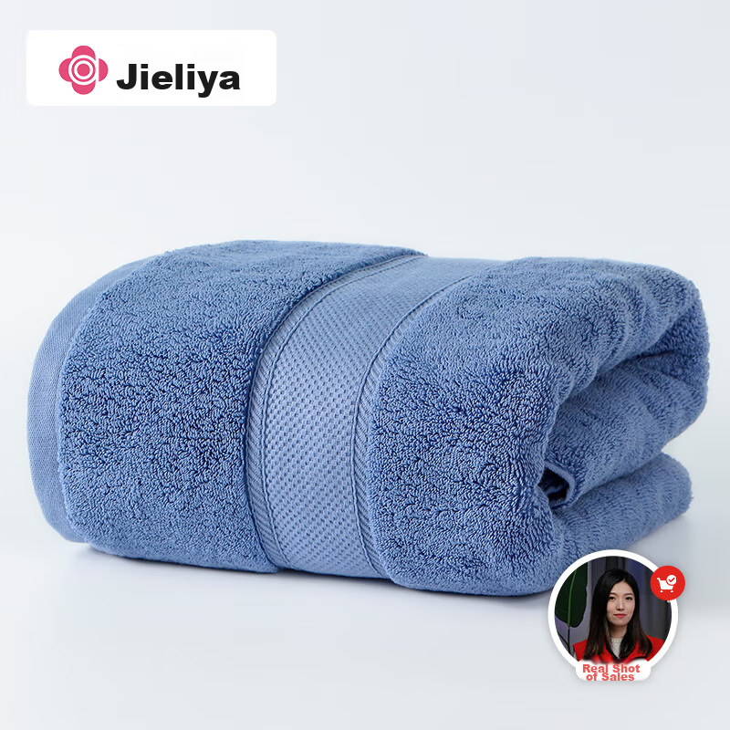 Grace Class A Pure Cotton Bath Towel for Men And Women, Extra Large And Thick Shower Towel, Xinjiang Long-Staple Cotton Wrap Towel, Blue, 650g, Sports