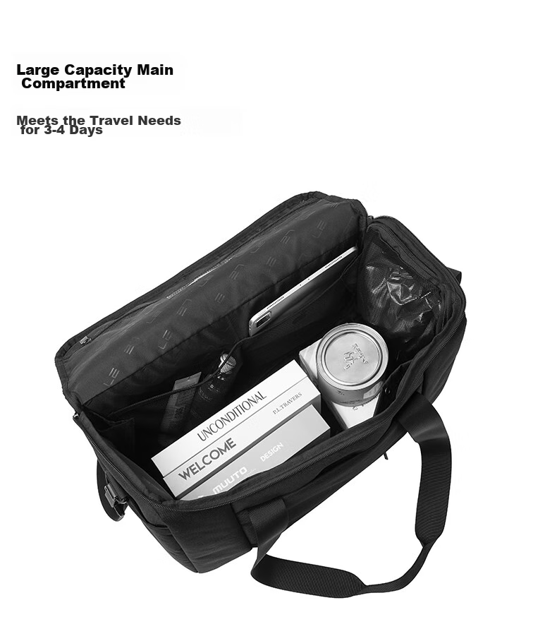 LEXON Travel Bag, Men's Handheld Large Capacity, Short-Trip Business Trip, Tourism Luggage Bag, Wet And Dry Separation with Shoe Compartment, Black 6