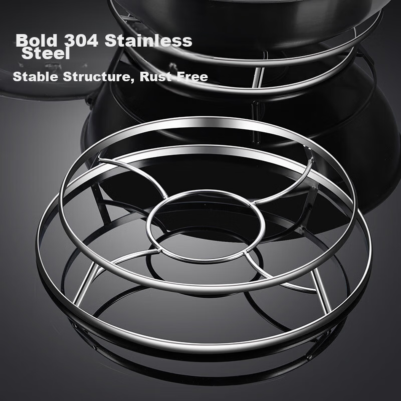 Newair Stainless Steel Pot Rack, Kitchen Pot Storage Rack, Heat-Resistant Anti-Scalding Household Cookware Organizer, Multifunctional Steamer Rack