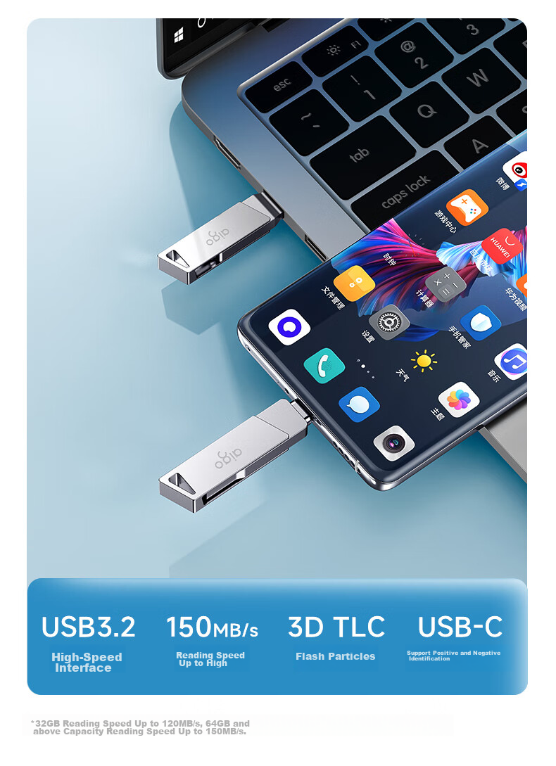 Aigo 32GB Type-C Dual-Interface USB Flash Drive U350 High-Speed OTG Dual-Port Flash Drive for Smartphones, Tablets, And Laptops 10