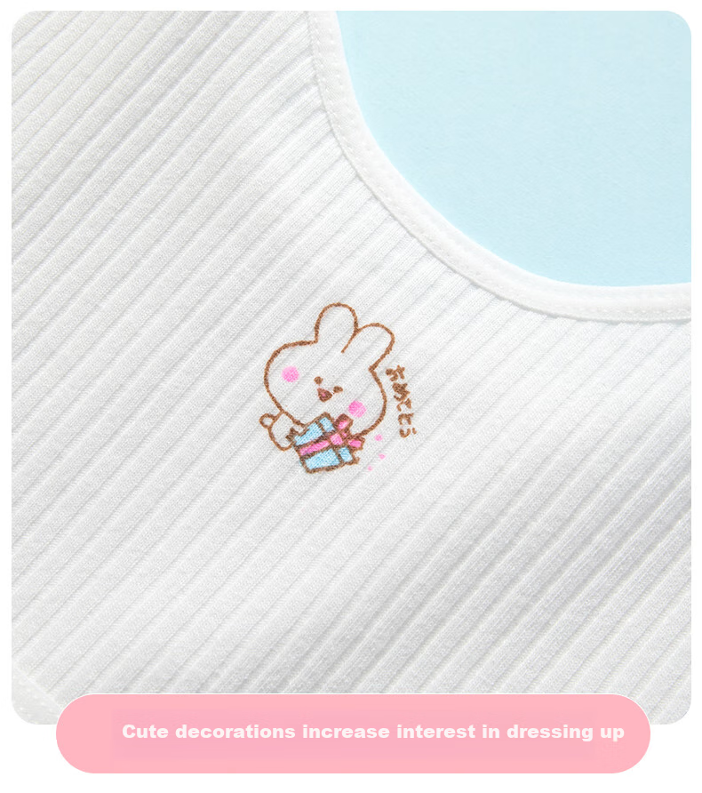 Dingguagua 2-Piece Girls' Underwear, First Stage Children's Puberty Cotton Anti-Nipple Show Bra for 8-14 Year Old Girls 10