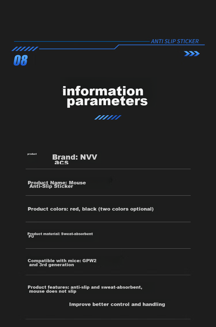 NVV Anti-Slip Sticker for Logitech GPW2/3 Mouse, Dog Poop King Second Generation/third Generation Sticker, Sweat-Absorbing And Scratch-Resistant Foot Pad, Gaming Mouse Pad, Frosted Anti-Sweat M-XG2 Red 10