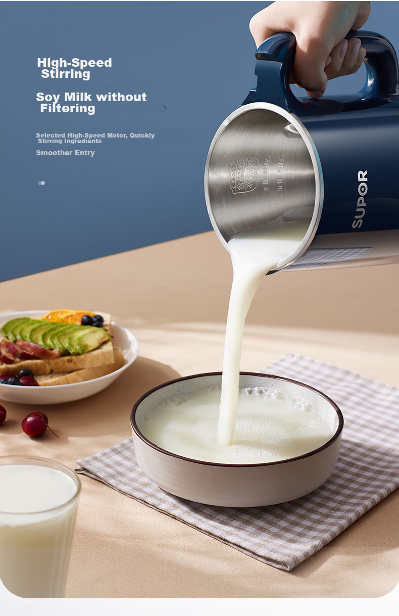 SUPOR Mini Soy Milk Maker, Home Automatic Cooking Filter-Free for 2-3 People, Programmable Multifunctional Mini Food Processor Blender DJ10B-P19E 7