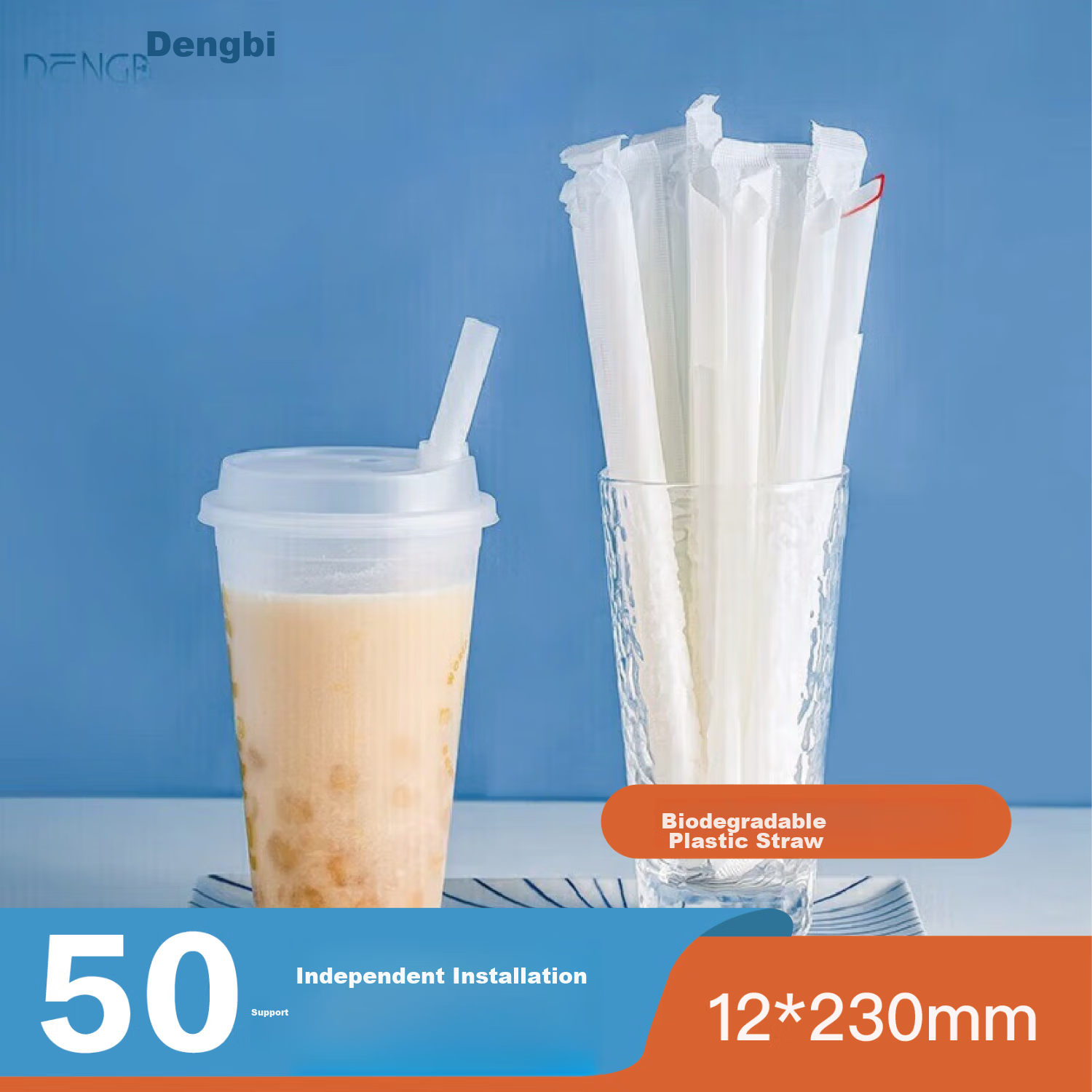 Dengbi Biodegradable Thick Straw Food-Grade Wide-Mouth Bent Plastic Pearl Milk Tea Straw for Infants, Toddlers, Children And Babies to Drink Porridge And Liquid Food