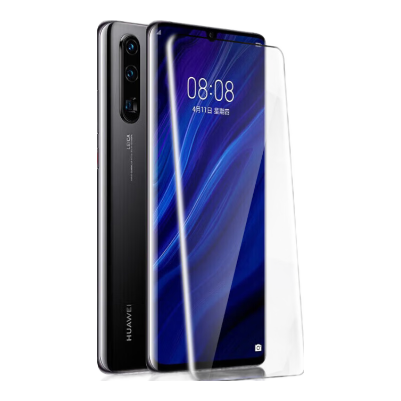 DIVI [Corning 2-Pack] Tempered Glass Screen Protector for Huawei P30 Pro, Full Coverage Curved Glass Film for P30 Pro, High Definition Shatterproof Anti-Fingerprint Diamond Film