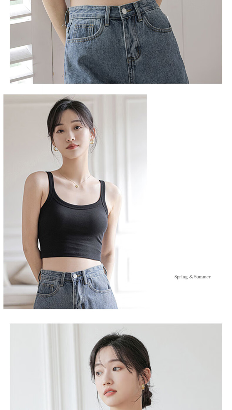 LangSha Camisole Tank Top for Outer Wear, Lightweight Summer Underwear Vest for Women with Built-In Bra Pads, Integrated Bralette, Inner Layering Camisole 24