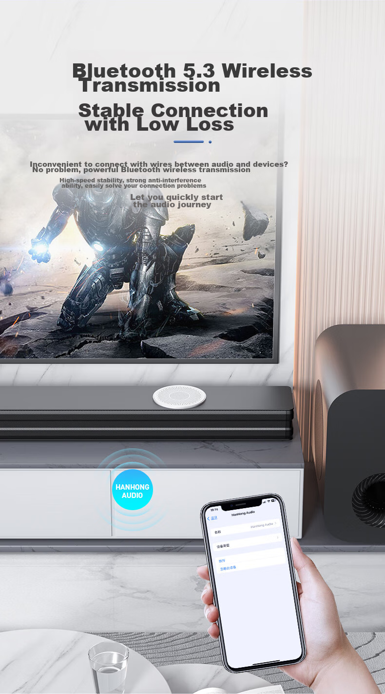 HANHONG_AUDIO 019KW-K TV Soundbar, Home Theater KTV Package, Surround Sound Karaoke Bluetooth Speaker, Karaoke Sound System for Home Indoor Use, Computer PS5 Speakers 17
