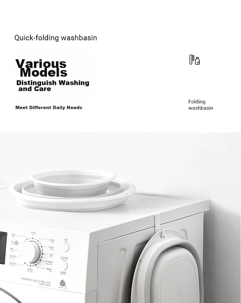 Lehuolvxing Foldable Basin, Washable Face And Laundry Basin, Compressible, for Students And Adults, Dormitory Use, Hospital Stay, Portable Supplies, Essential Water Basin Accessory 7