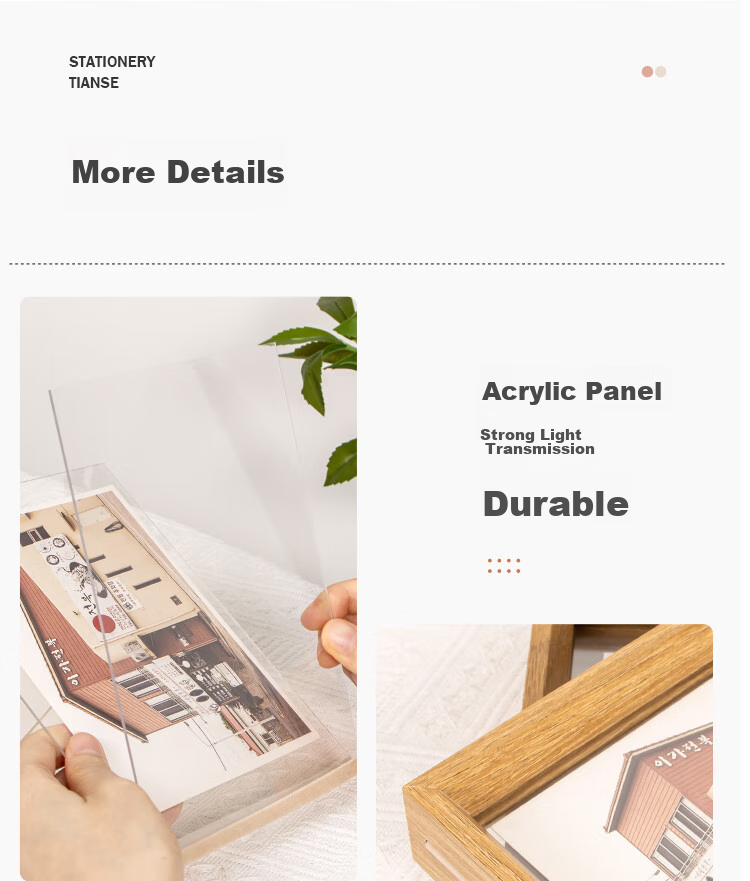 TIANSE 7-Inch Double-Sided Transparent Photo Frame, Plant Specimen Frame, Photo Book Frame, Paper-Cutting Frame, Double-Sided Transparent Glass Leaf Specimen Frame, Display Stand, Embossed Showcase Frame TS-6507 12