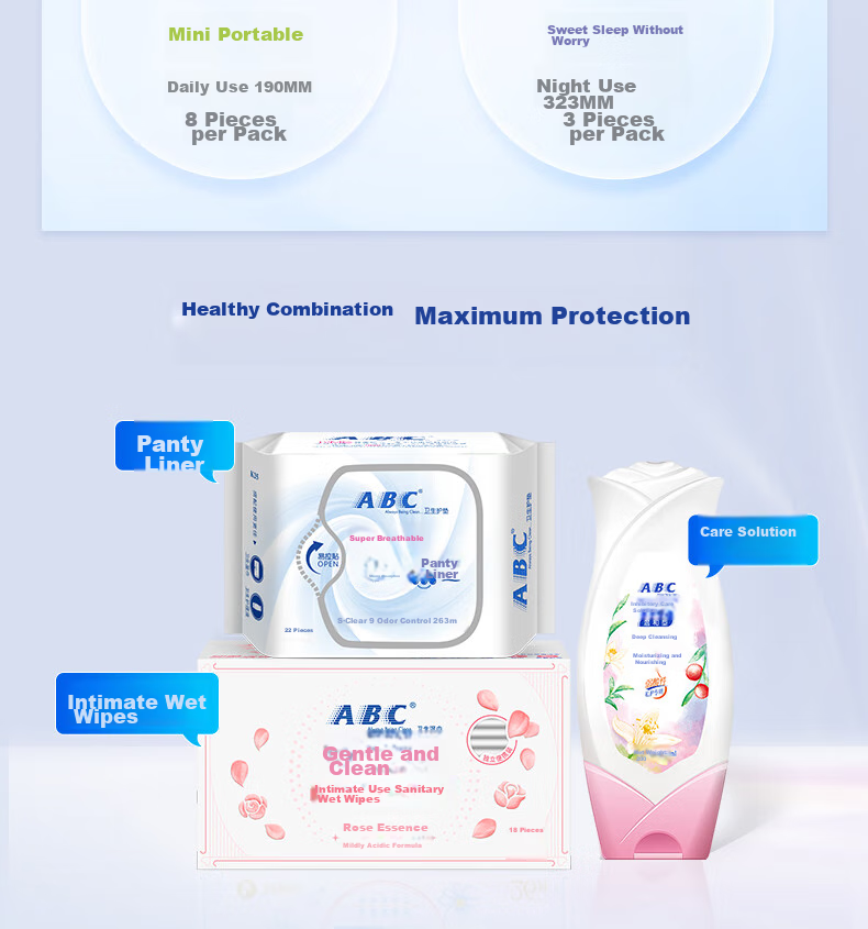 ABC KMS Light And Thin Healthy Formula Ultra-Thin Comfort Daytime Sanitary Napkins Sold by JD 240mm*18 Pieces 14