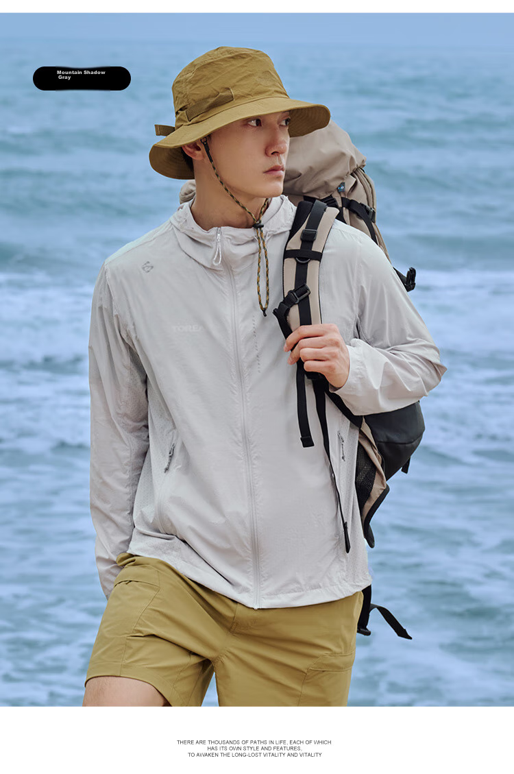 TOREAD Sun Protection Jacket for Men, Spring And Summer Breathable UV-Resistant UPF50+, Skin-Friendly Clothing, Outdoor Water-Repellent Sun Protection Thin Coat 21