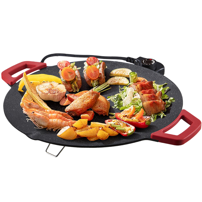 KONKA Barbecue Grill Plate, Electric Grill Pan for Home Use, Multifunctional Electric Grill Oven, Large Capacity High Power Low Oil Smoke Non-Stick Barbecue Machine KDKP-0820
