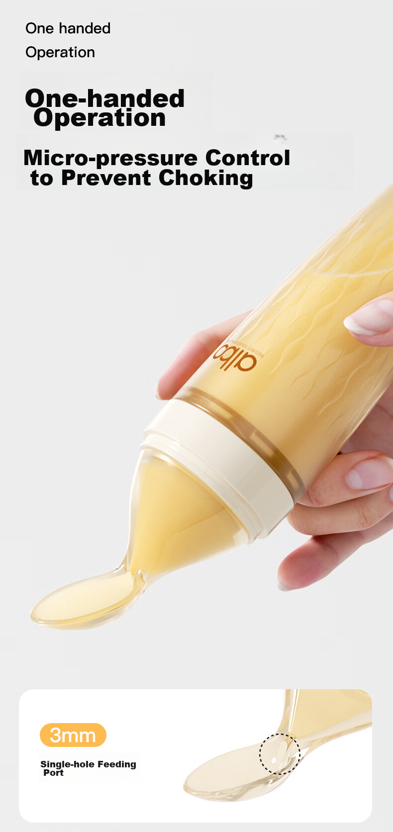Albo Rice Paste Spoon, Silicone Bottle Feeding Spoon for Newborns, Squeeze-Feeding Spoon, Baby Food Supplement Tool, Feeding Device 3