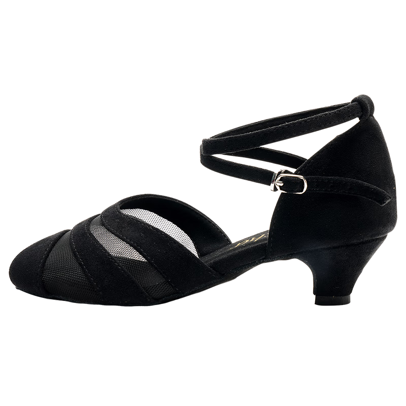 Sansha Latin Dance Shoes for Women, Low Heel National Standard Dance Ballroom Dance Soft Sole Dance Shoes for Practice And Competition, Professional, Black, Size 40