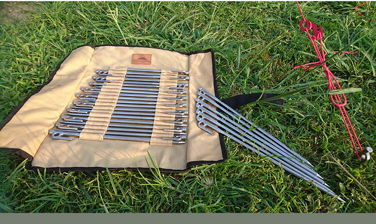 Campingmoon Ground Stake Bag for Tent And Canopy, Thickened Canvas Portable Camping Storage Bag, B-126 Small Ground Stake Bag 13