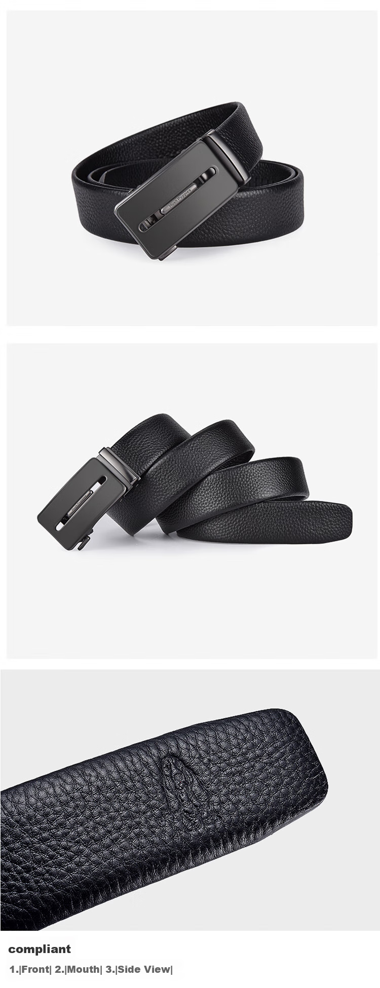 Hush Puppies Leather Belt for Men with Automatic Buckle, Top-Grain Cowhide High-End Gift Box Birthday Present for Boyfriend 9