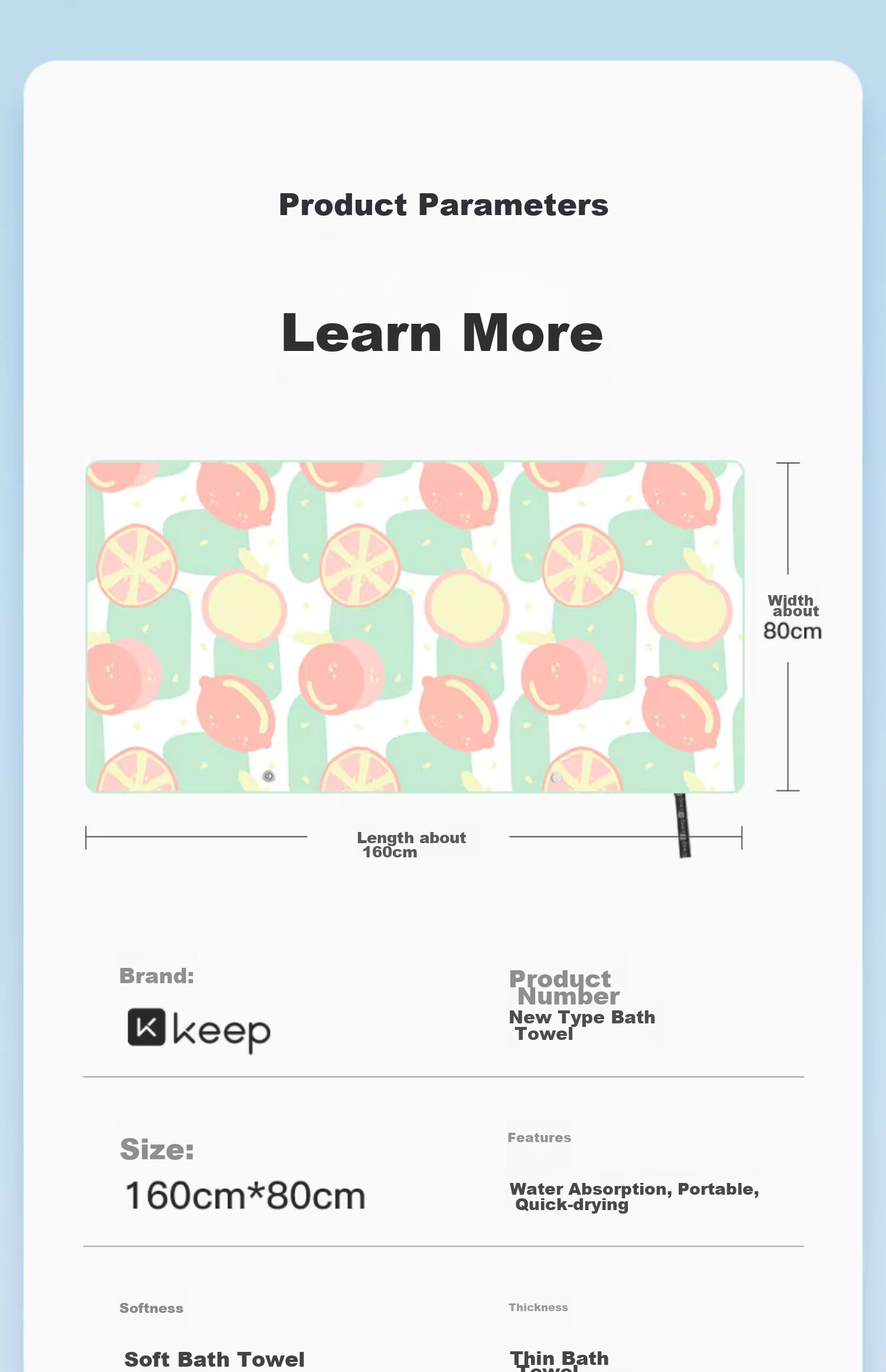 Keep Swimming Towel for Men, Women And Children, Portable Quick-Drying Summer Sports Fitness Absorbent Beach Towel Orange Lemo 13