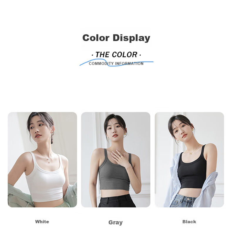 LangSha Camisole Tank Top for Outer Wear, Lightweight Summer Underwear Vest for Women with Built-In Bra Pads, Integrated Bralette, Inner Layering Camisole 4