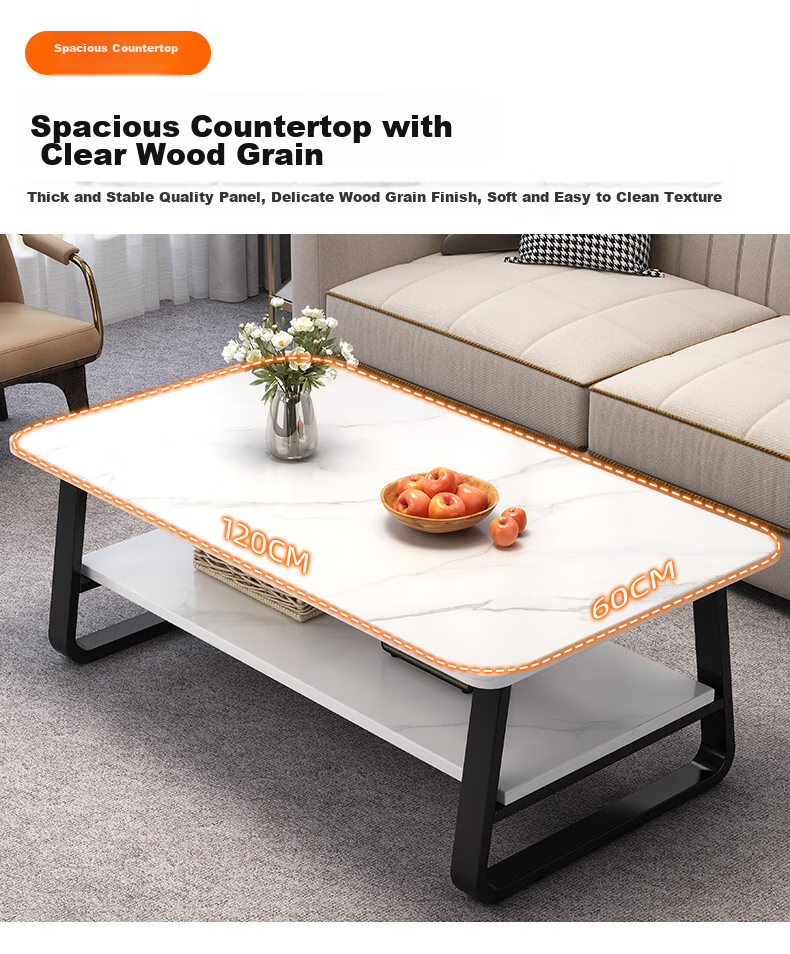 Shanshanmuyi Coffee Table, Living Room Double-Layer Light Luxury Coffee Table, Small Apartment Modern Minimalist Small Tea Table, Multifunctional Sofa Side Table 4
