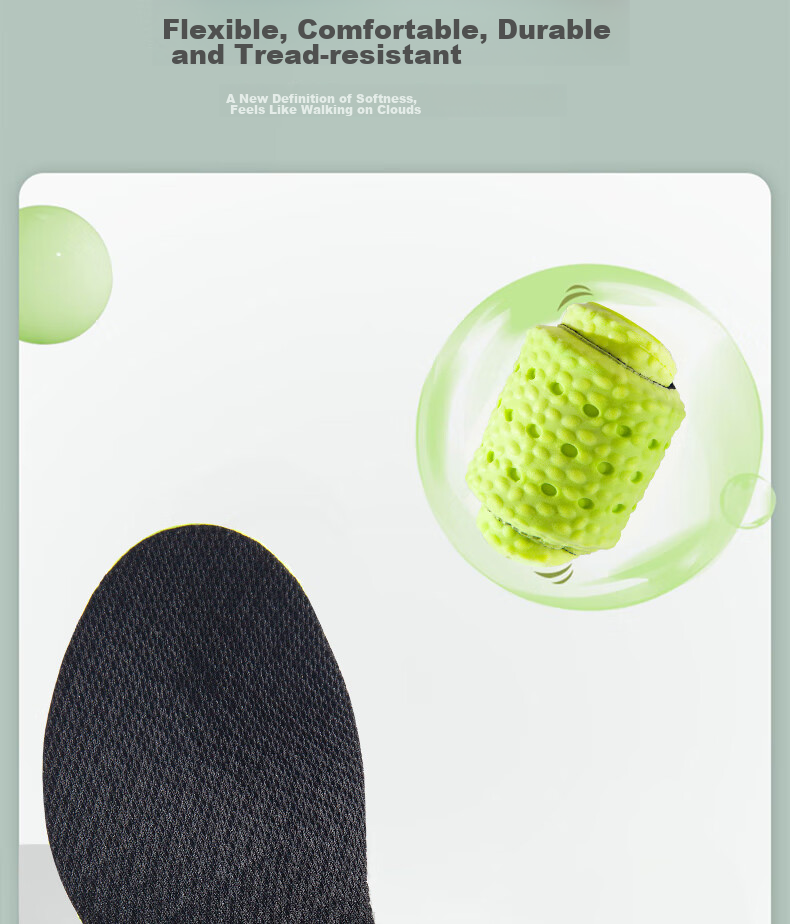 IQGD 2 Pairs Sports Insoles for Men, Soft And Elastic, Mugwort Scent, Odor-Resistant, Breathable, Shock-Absorbing, Military Training 6019, Black And Green, Size 35-36 6