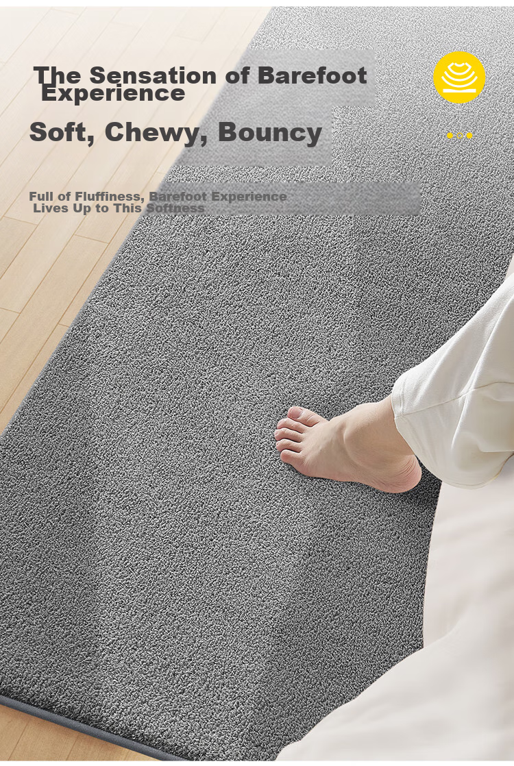 Dajiang Bedside Rug, Bedroom Walk-In Closet High-End Soft Bed Runner, Long Strip Floor Mat in Front of Bed, 60x160cm 5