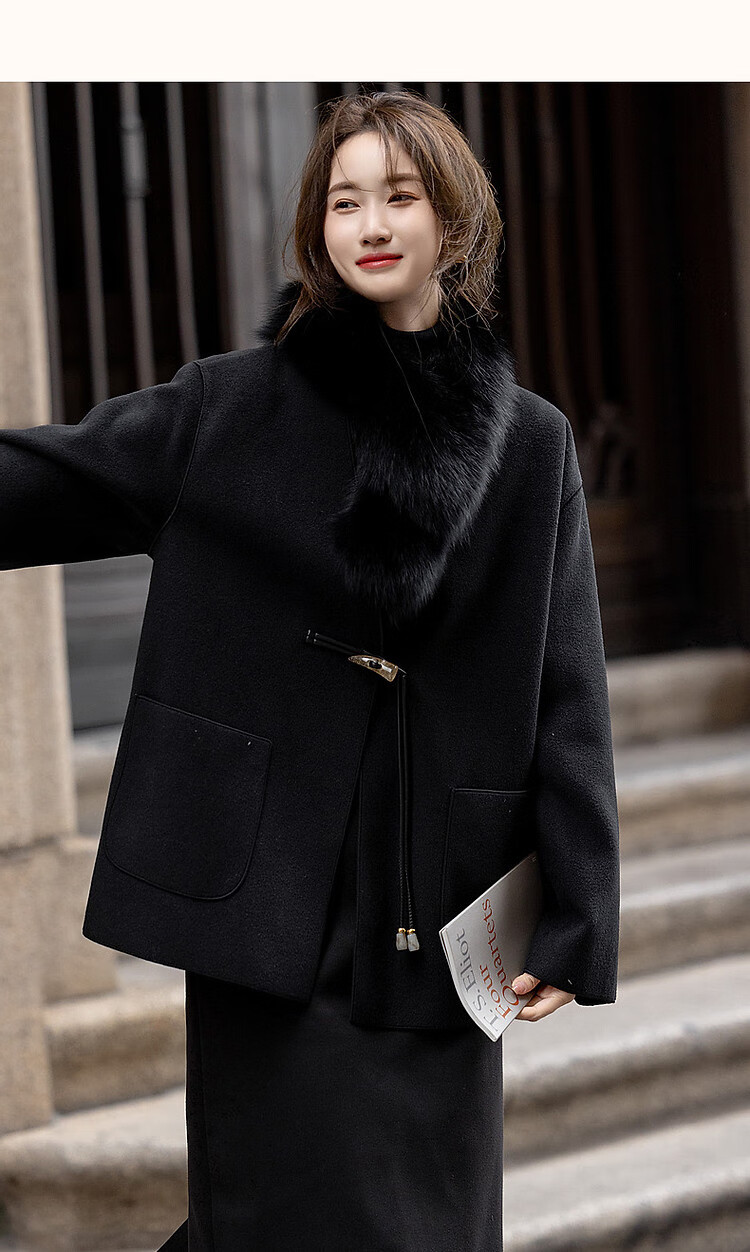 Dme [Moyu Yunjian] Winter New Chinese Style Toggle Button Lanyard Relaxed A-Line Versatile Women's Coat 8