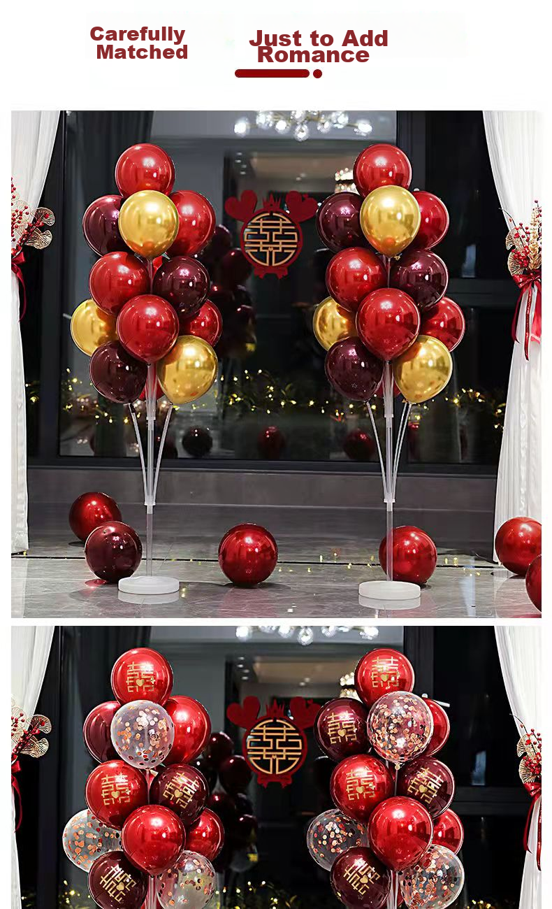 DiliCarr Wedding Room Floor Floating Balloon Stand Decorative Balloon Set for Engagement, Balloons for Bride And Groom's Bedroom And Living Room 12