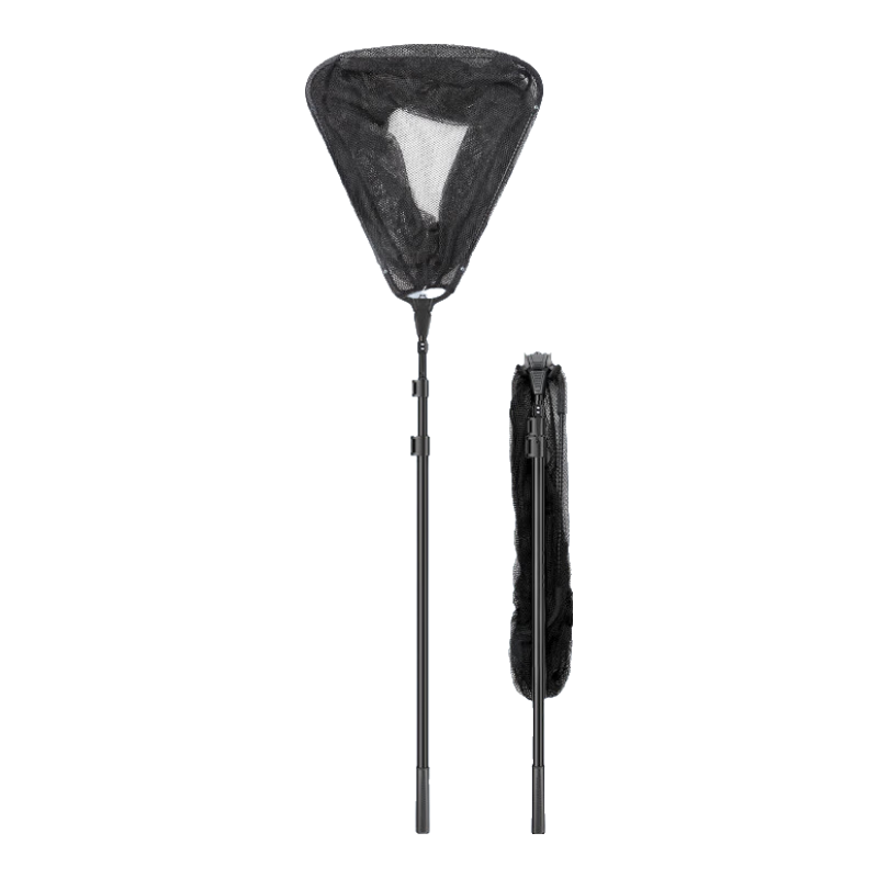 Yuzhiyuan Fishing Aluminum Alloy Foldable Telescopic Landing Net Pole, Lightweight Portable Fish Catching Net, Landing Net Head Set, 2.5m30cm