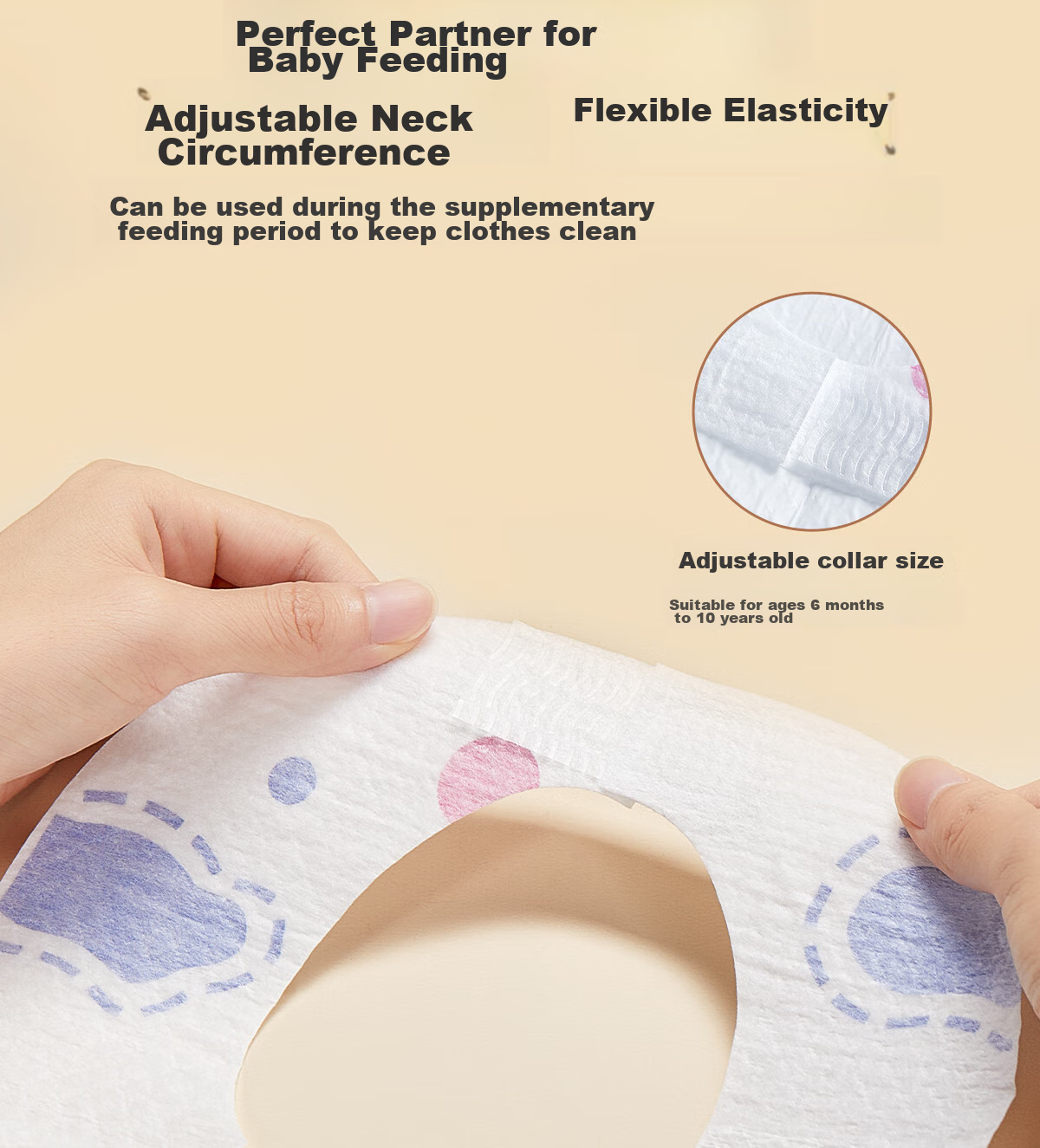 Mianzhirun Disposable Bibs, Baby Drool Bibs, Washable Bibs, Individually Wrapped, 20 Pieces * 2 Packs 6