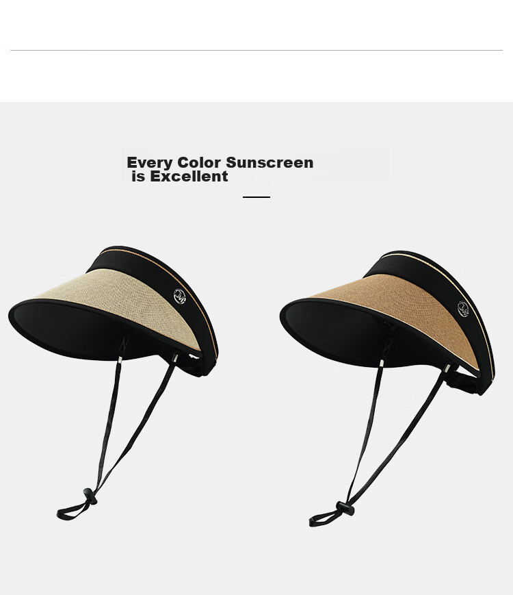 JIUMU Sun Protection Hat for Women, Sun Visor Cap, Sunhat, Open Top Hat, Straw Hat, Cool Hat, Summer Outdoor Face-Covering UV Protection Hat for Wome 14