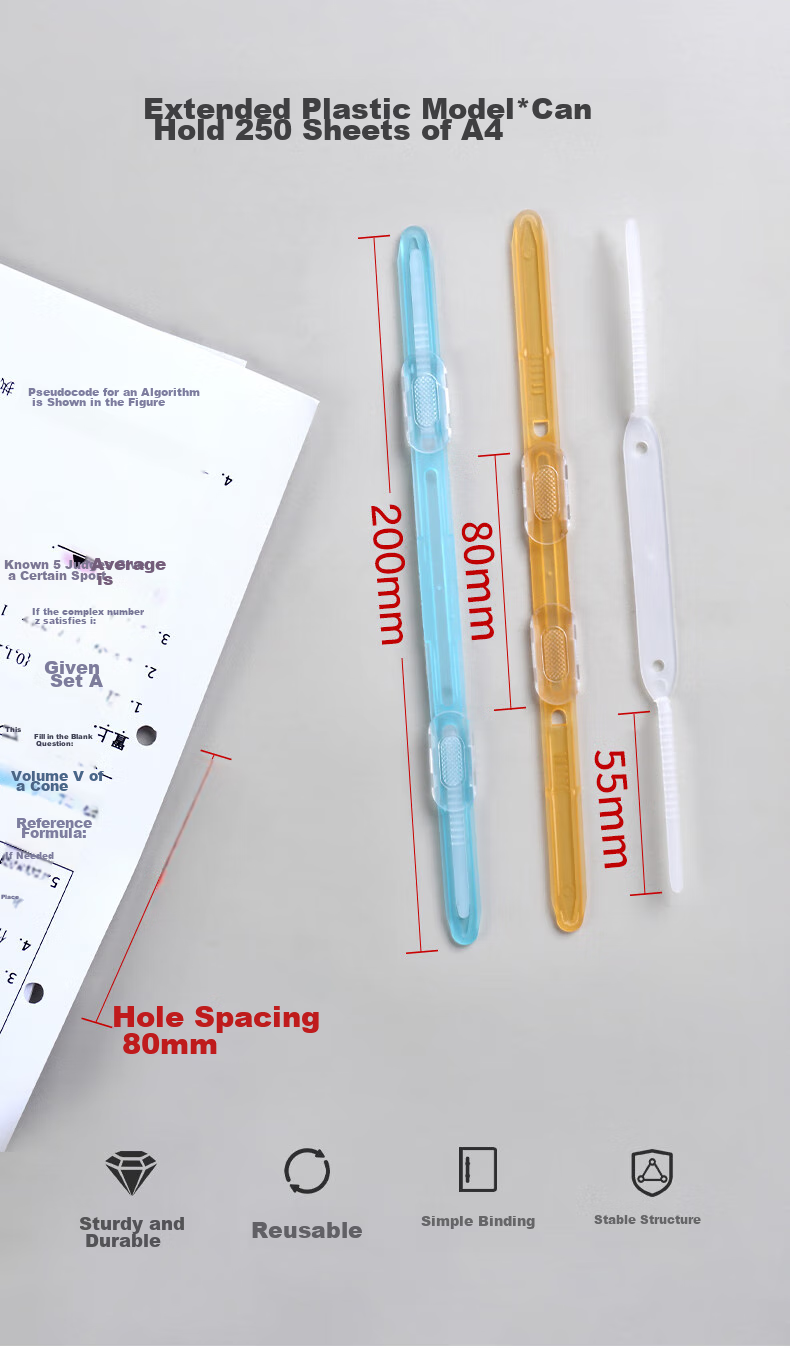 KW-Trio Atomic Clamp, Rust-Proof Binding Clip, Metal Iron Two-Hole Clamp, Document Binding Clip, Hole Distance 80mm, Hole Puncher Accessories 3