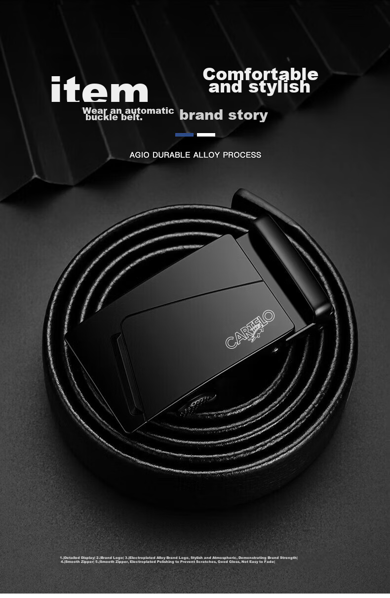CARTELO Men's Automatic Buckle Belt Buckle, Business Accessory, Casual Simple Belt Buckle, Gift for Boyfriend 4