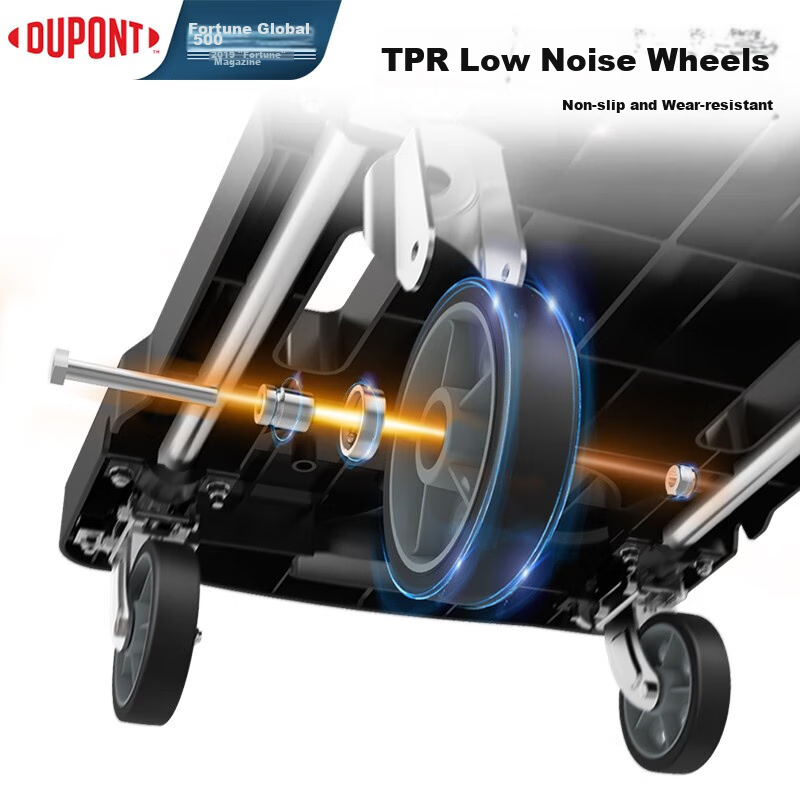 DU PONT Nai'an Series Flatbed Cart, Household Hand-Pulled Trolley, Moving And Cargo Transport, Fully Foldable Cart, Load Capacity 400 Ji