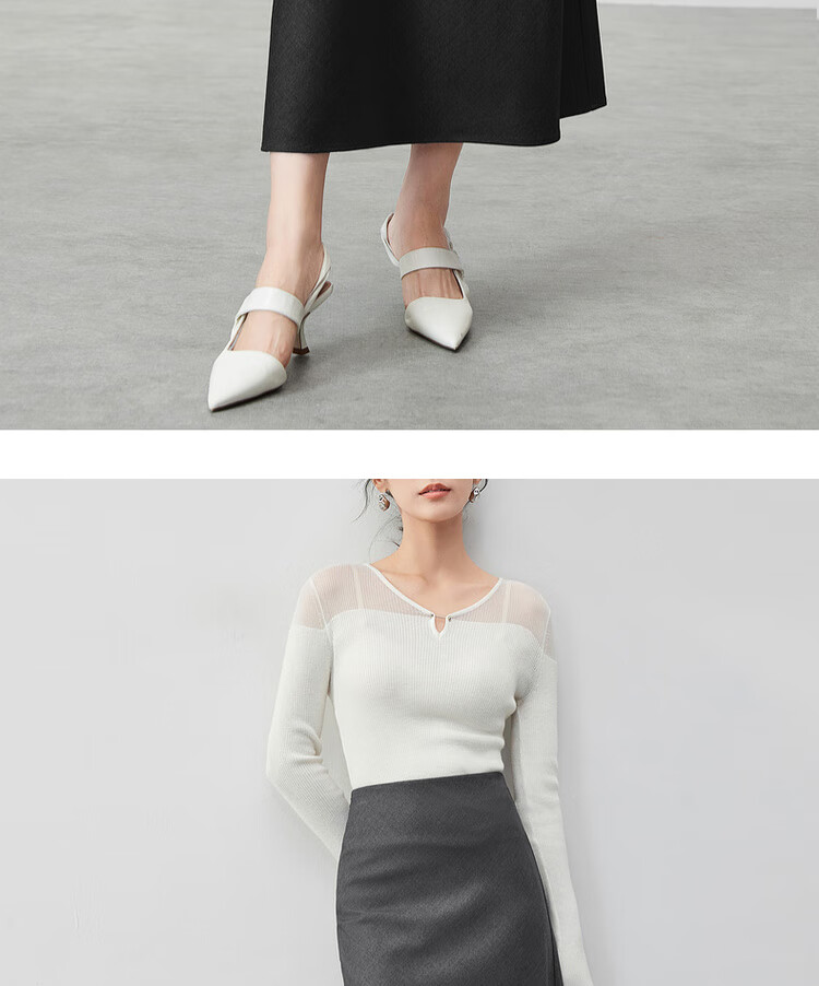 Sentubila Spring And Summer Wool Blend Skirt for Women with Elastic Waist, Slim Fit, Draping A-Line Skirt with Small Wavy Hem, Charcoal Gray, Size L 11