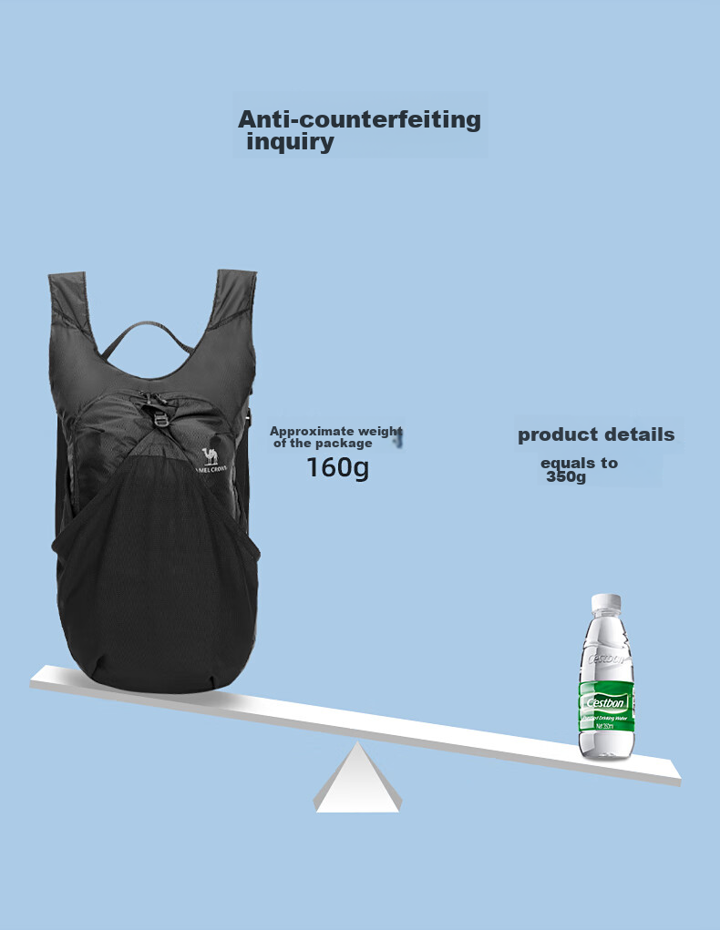 CAMEL Foldable Hiking Skin Bag, Travel Cycling Backpack, W9B31L8013B, Snow Purple 2