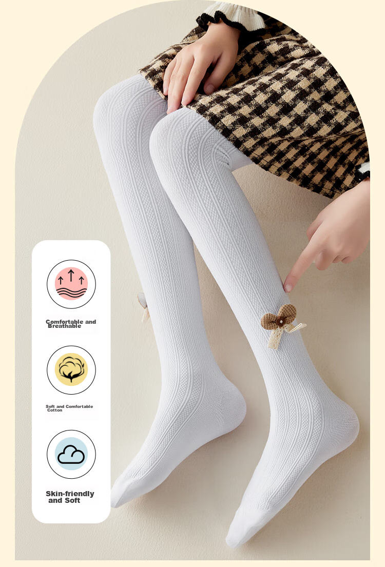 LangSha Children's Leggings, Girls' Spring And Summer Thin Socks, Girls' Jacquard Tights, Student Casual Versatile Dance Socks 2