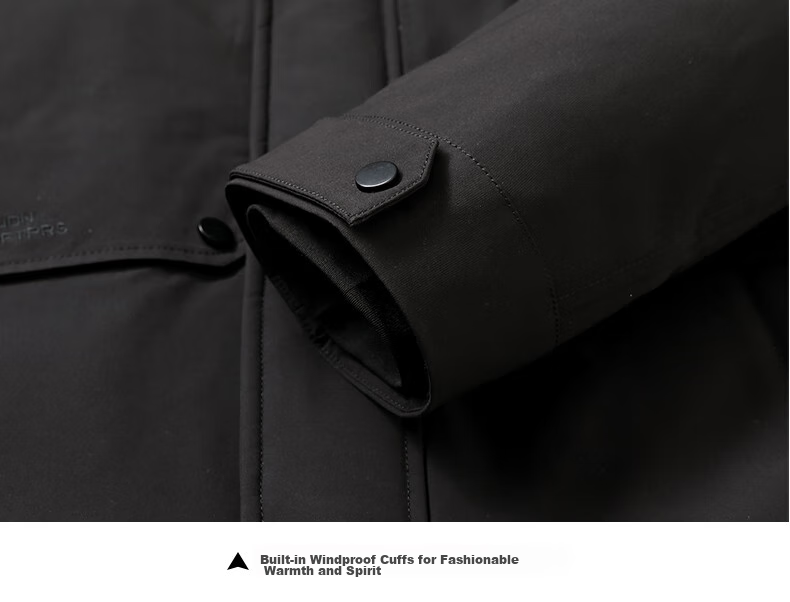 SNOWFLYING Men's Detachable Hood down Jacket, Thick Casual Business Mid-Length Coat, Men's Outerwear, Size 200 21