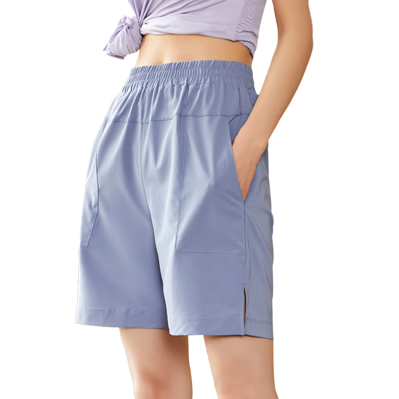 XUEXIMAN Yoga Sports Five-Point Shorts for Women, Loose-Fitting Slimming Breathable Fitness Casual Pants Running Training Summer Cool Mid-Length Shorts