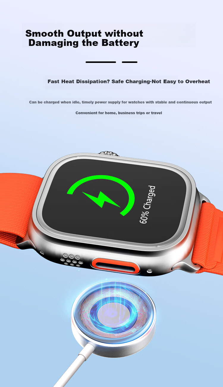 ESCASE Magnetic Charging Dock for Apple Watch, Compatible with MagSafe Fast Charging Cable, Suitable for Apple Watch S12/11/10/9/8/7/6/Ultra, Transparent Magnetic Base 6