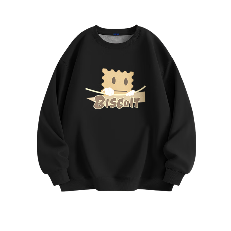 GENIOLAMODE Men's Sweatshirt, Winter Fleece-Lined Thick Warm Casual Simple Loose Trendy Printed Clothing, Black, XL