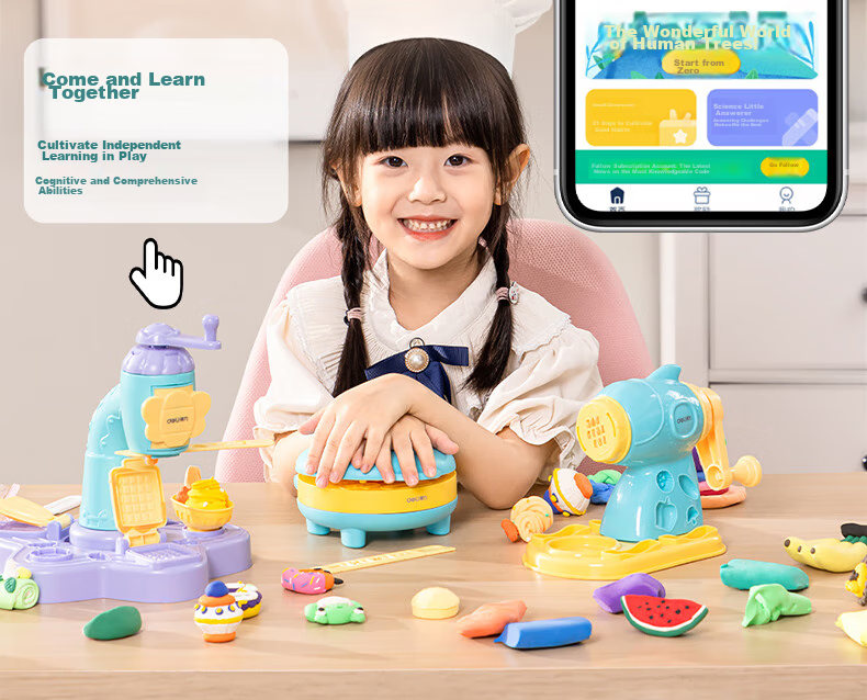 Deli Clay Machine, Burger Maker, Non-Clay Playdough for Children, Boys And Girls, Colorful Clay, Non-Toxic Toy for Kids, Birthday Gift 40