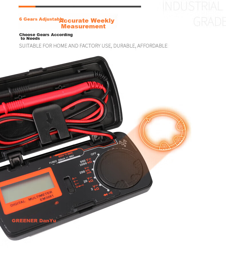 GREENER Multimeter, Digital High-Precision Fully Automatic Intelligent Small Portable Mini Repair Electrician Meter Capacitance Meter 8