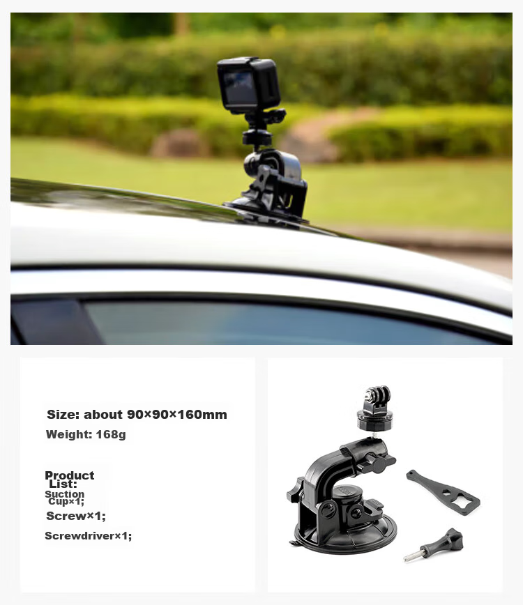 MAXCAM/Maisikamu Compatible with GoPro Ace Pro 2/GoPro 13/12/11/10/9/8/7 Action Cameras, Car Suction Cup Glass Mount, Vehicle-Mounted Bracket Accessories 2