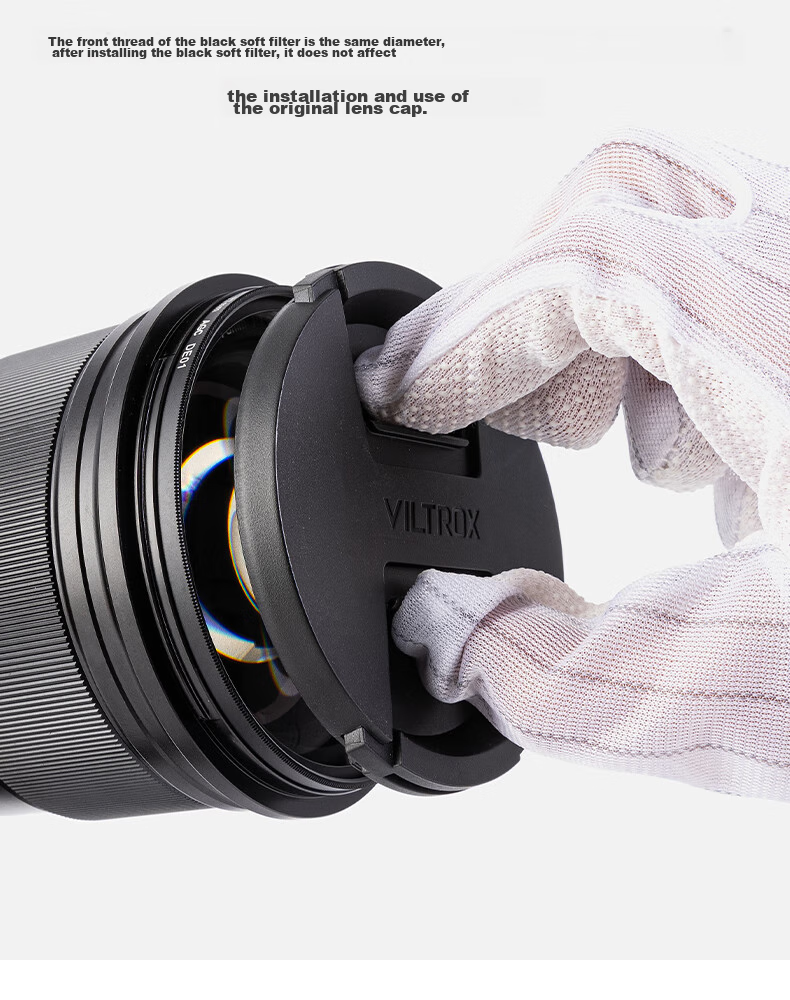 Kase Black Soft Filter Half 46mm Beauty Filter, Soft Focus Lens, Diffusion Lens, Camera Black Soft Filter, Portrait Light Softening Matte Creative 1/2 16