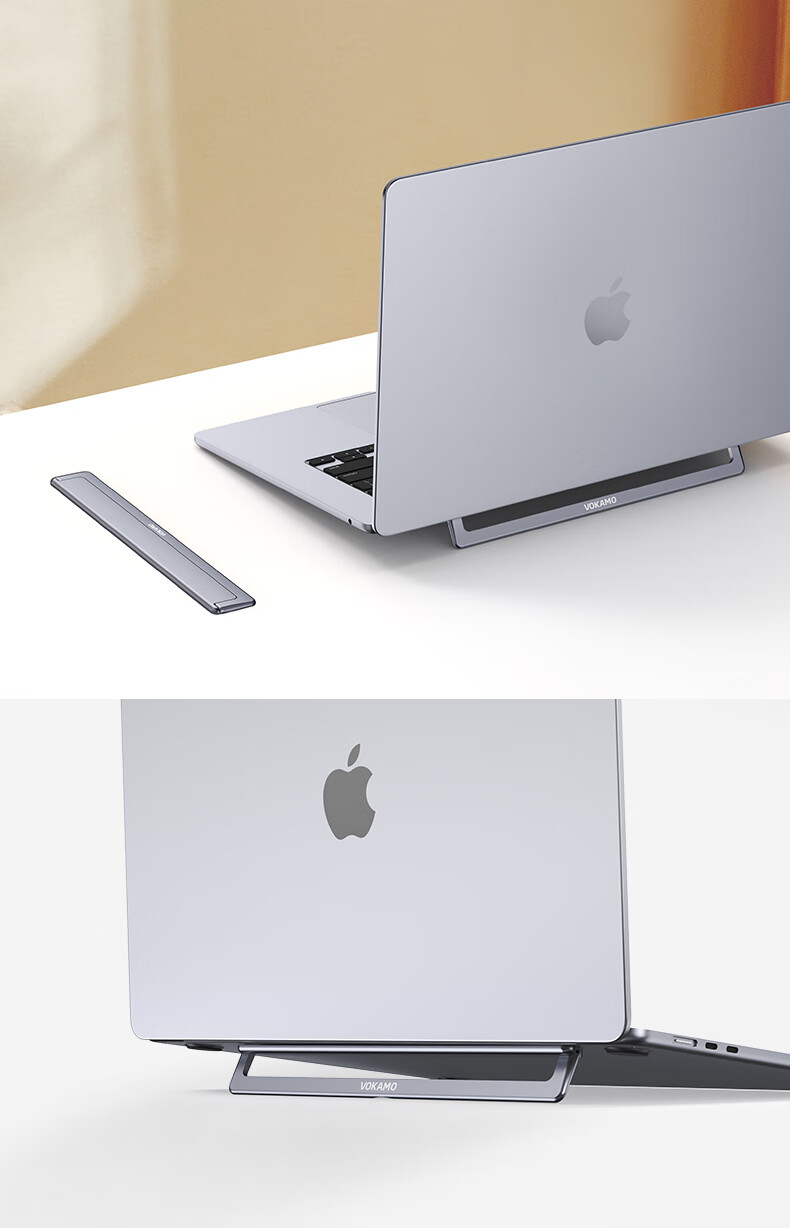VOKAMO Invisible Portable Laptop Stand Compatible with Huawei Mate, Lenovo Computers, X Apple MacBook Pro/Air Laptops, Aluminum Alloy Computer Desk Support Riser 12